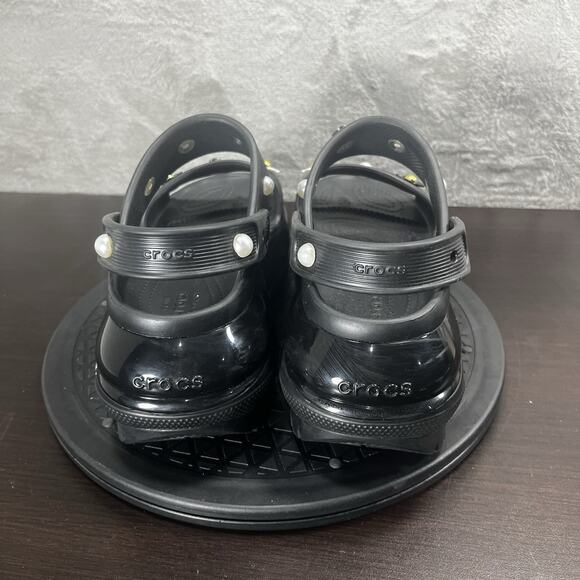 Crocs Womens Size 8 Classic Mega Crush Platform Black Slip On Comfort Sandals - Picture 4 of 10